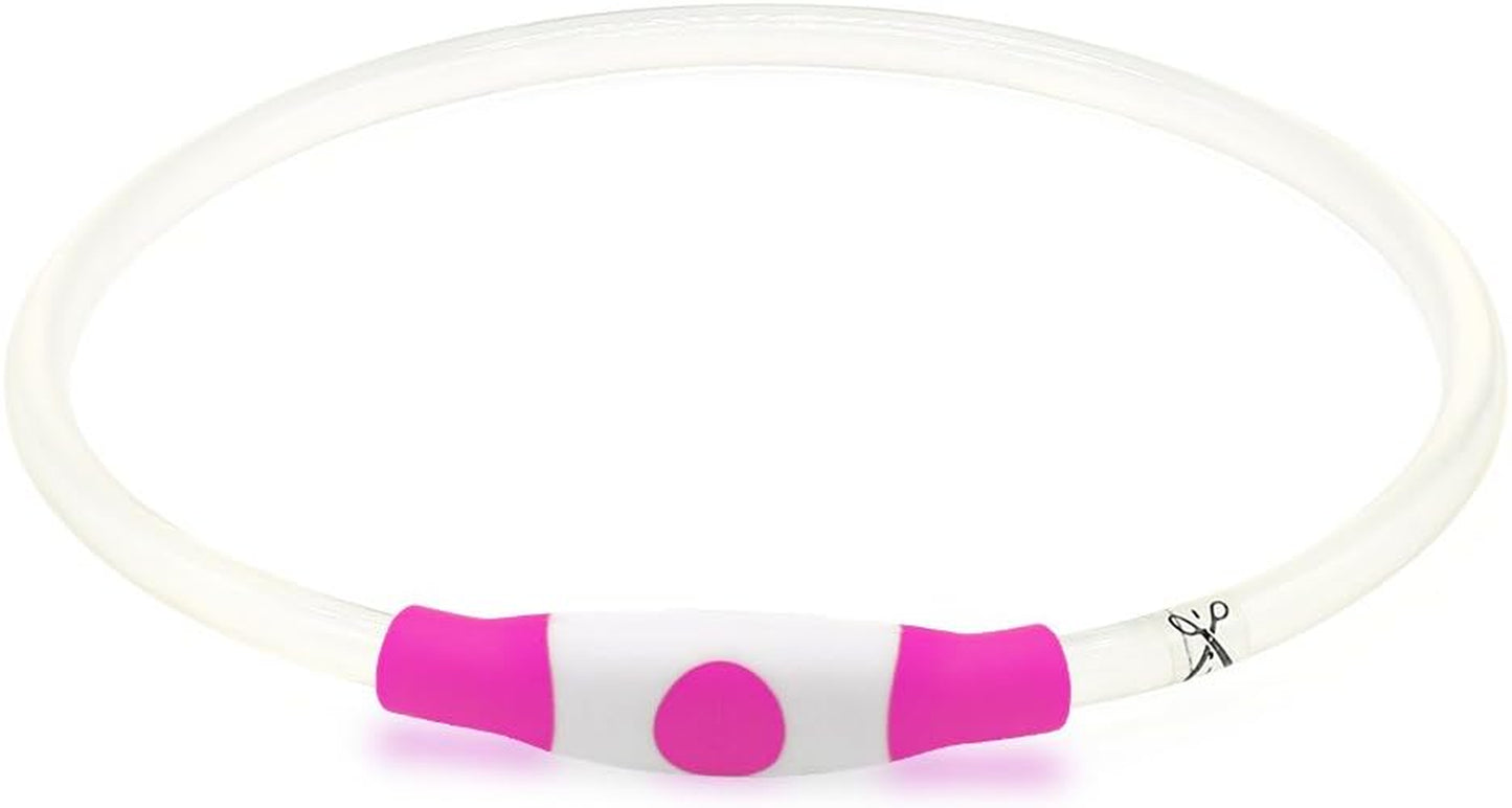 LED Dog Collar — Rechargeable, Waterproof & Customizable Length | Safe Night Walks for Dogs & Puppies