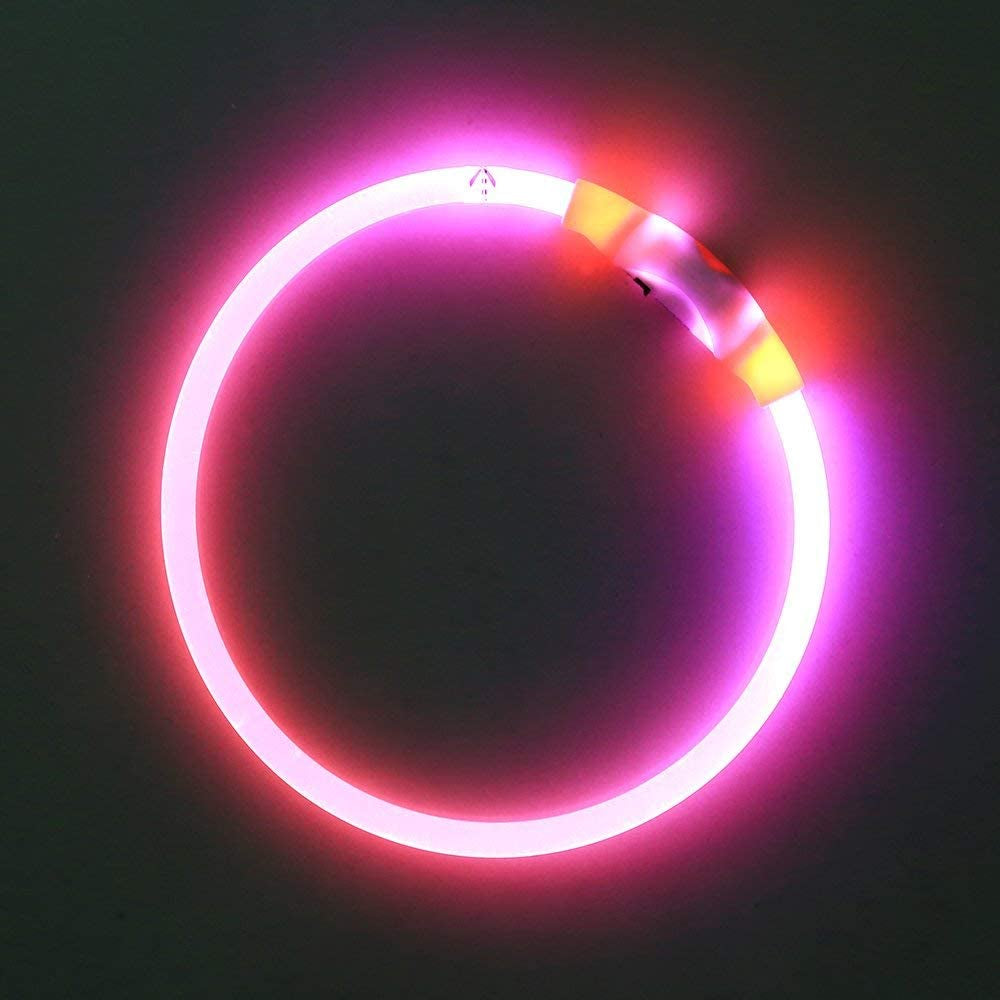 LED Dog Collar — Rechargeable, Waterproof & Customizable Length | Safe Night Walks for Dogs & Puppies