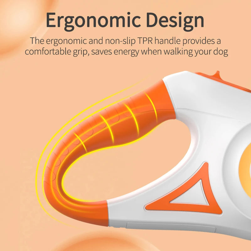 5M Retractable LED Dog Leash — Glowing Light for Safe Night Walks | Automatic & Comfortable Grip
