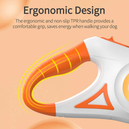 5M Retractable LED Dog Leash — Glowing Light for Safe Night Walks | Automatic & Comfortable Grip